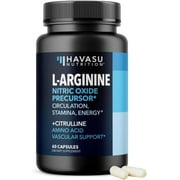 Havasu L-Arginine / L- Citrulline Complex | Nitric Oxide Supplement | Superior Workout Supplements, 60 Pills