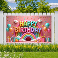 thumbnail image 7 of Colorful Theme Happy Birthday Banner Rainbow Background Party Decoration for Birthday Celebration Kids Party Indoor Decoration, 7 of 7