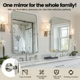 thumbnail image 4 of MOON MIRROR 24" x 36" Brushed Nickel Metal Framed Pivot Rectangle Bathroom Mirror, Silver Tilting Rounded Rectangular Vanity Mirror for Wall Mounted Hangs Vertical(Overall 28.33" x 36"), 4 of 9