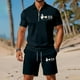 thumbnail image 1 of WILLBEST Conjunto Deportivo de Verano con Estampado de Letras Europeas para Hombre, Informal, Holgado y Cómodo, de Manga Corta y con Bolsillo., 1 of 4