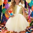 thumbnail image 6 of LYHaoo Girls' Color Sleeveless Party Dress With Cute Round Neck For Kids Stage Performance Ready Lightweight Skirt For Girls，Dresses for School Casual Sizes 4-5 Years Beige, 6 of 6