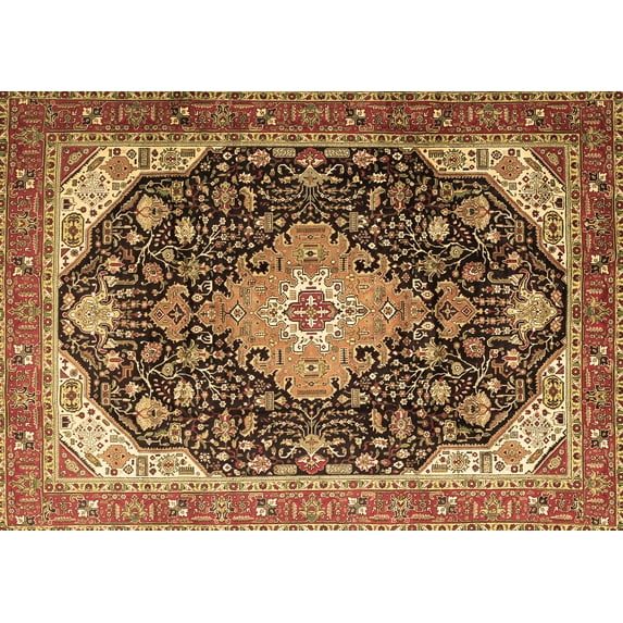 Ahgly Company Indoor Rectangle Medallion Brown Traditional Area Rugs, 2' x 3'