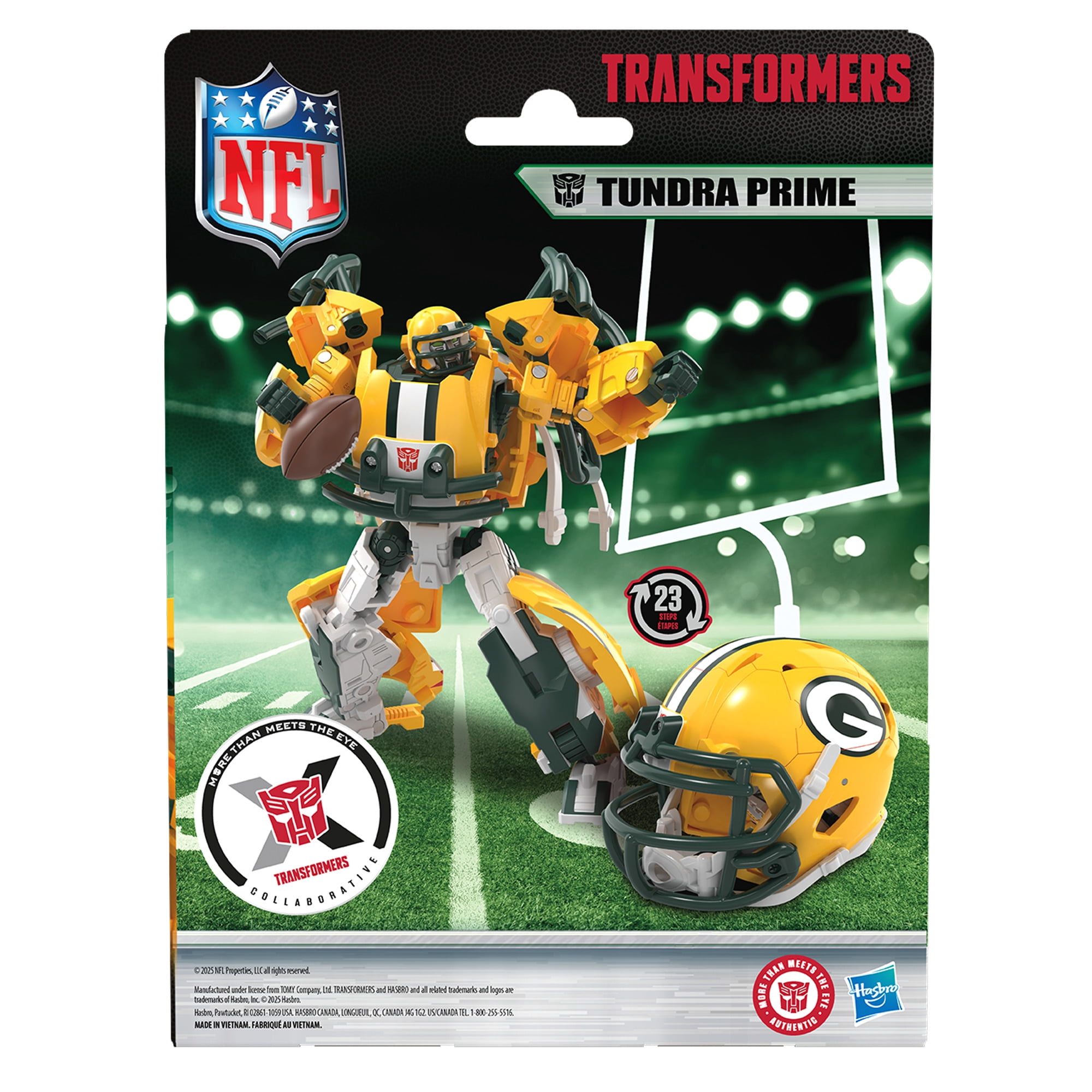 Transformers Toys NFL Green Bay Packers Tundra Prime 5.5" Action Figure, 8+