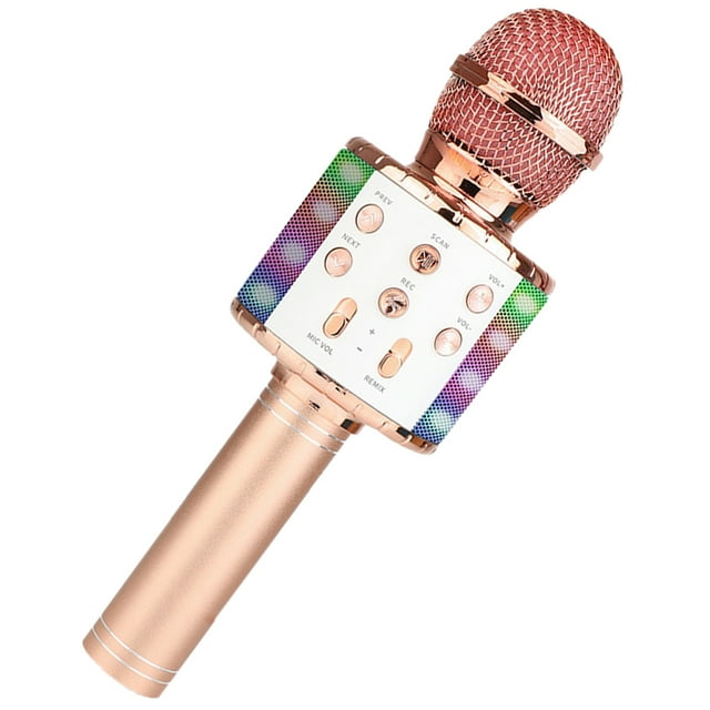 Microphone de Karaoké Micro de Karaoké Sans Fil Haut-Parleur Machine de Karaoké avec Lumière LED