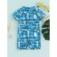 thumbnail image 5 of Musuos Toddler Boys Rash Guard Swimwear 3 6 12 24M 3T Cartoon Marine Life Print Short Sleeve Swimsuits Front Zipper Bathing Suits, 5 of 10