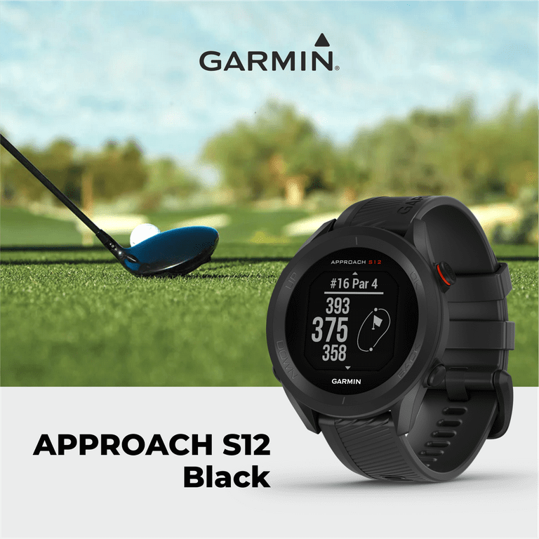 S12 Black Garmin Watch, Golf Approach