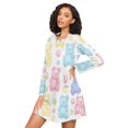 thumbnail image 3 of FORMRS Womens Long Sleeve Nightgowns Crew Neck Sleep Shirt Soft Pajamas Sizes S-3XL, Colorful Gummy Bears Pattern, 3 of 8