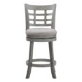 thumbnail image 3 of Weston Home Shapel Window Back 24"H Swivel Counter Height Stool, Antique Grey Finish, Grey Linen, 3 of 6
