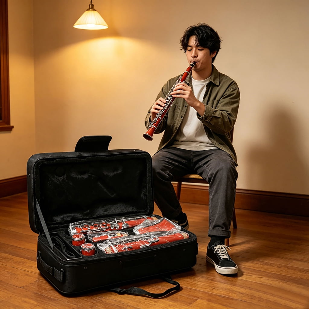 Miiottaa Professional Bb Clarinet for Beginners with Adjustable Tubes and Ergonomic Keys