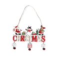 thumbnail image 1 of Adorno para árbol de Navidad con letras de dibujos animados, colgante con campana, bonito Papá Noel, muñeco de nieve, gnomo, decoración de Navidad, adornos colgantes de madera, nuevo, A, 1 of 5