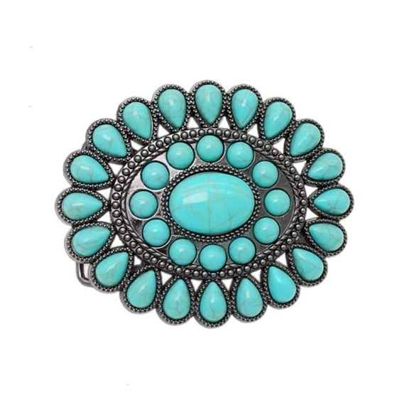 Necvior Western Relief Pattern Ethnic Belt Buckle Teenager Rock Vintage Belt Buckle