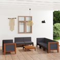 thumbnail image 1 of vidaXL 9 Piece Garden Lounge Set with Cushions Solid Acacia Wood, 1 of 5