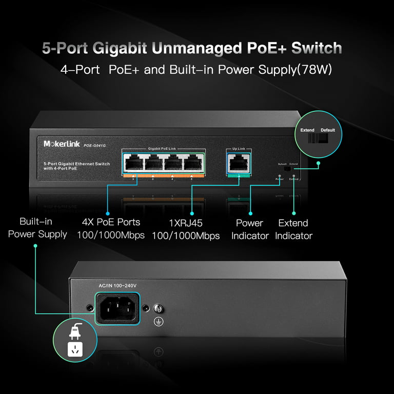 4 Port PoE (1 GB Uplink)