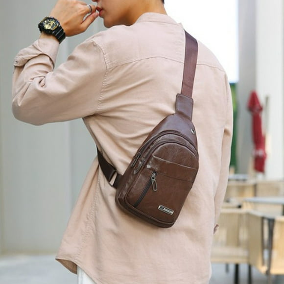 Sling Bag For Men Women Shoulder Backpack Chest Bags Daypack With Earphone Hole For Hiking Camping Outdoor Trip