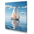 thumbnail image 2 of Designart "Serene Seashore Simplistic Sailboat Image I" Coastal Wall Art Living Room, 2 of 7