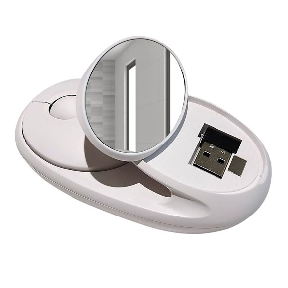 TFixol Wireless Magnetic Makeup Mirror Mouse with 3 Modes (2.4G, BT3.0, BT5.0), Type-C Charging, Adjustable DPI, Built-in Battery, Multiple Colors