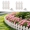 thumbnail image 1 of Estacas decorativas de borde para vallas de jardín • Paneles de borde de jardín de plástico blanco • Barrera de sendero exterior para parterre de jardines en estilo de estacas, 1 of 6