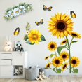 thumbnail image 4 of Sunflower Wall Stickers Garden Floral Wall Decals Butterfly Decor Posters Living Room Bedroom Kitchen Nursery Wall Decor, 4 of 9