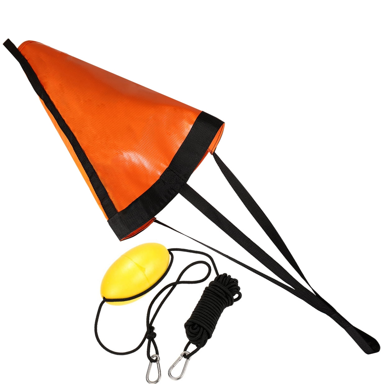 GOGHOST Drift Sock for Boat with Harness Buoy,High Strength Polyester Fiber PVC Sea Anchor Orange 24in