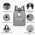 thumbnail image 3 of Mochila Para Acampar Al Aire Libre De 3 Uds., Bolso De Hombro Resistente Al Desgaste Con Bandolera, Bolso De Mano, Mochila Escolar De Estilo Coreano Con Cable Usb matsuzay AP007924-04, 3 of 6
