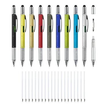 9pcs 6 in 1 Multitool Tech Tool Pen Gifts for Men with Ballpoint Pen, Ruler, Screwdriver, Stylus for Christmas Birthday