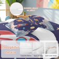 thumbnail image 2 of Cartoon Rocket Bedding Duvet Cover Set Queen Size 4 Pieces Cloud Space Stars Cute Planet Classic Bedding Set with Zipper Closure, 1 Comforter Cover 90x92 Inches 1 Flat Sheet & 2 Pillow Cases, 2 of 7
