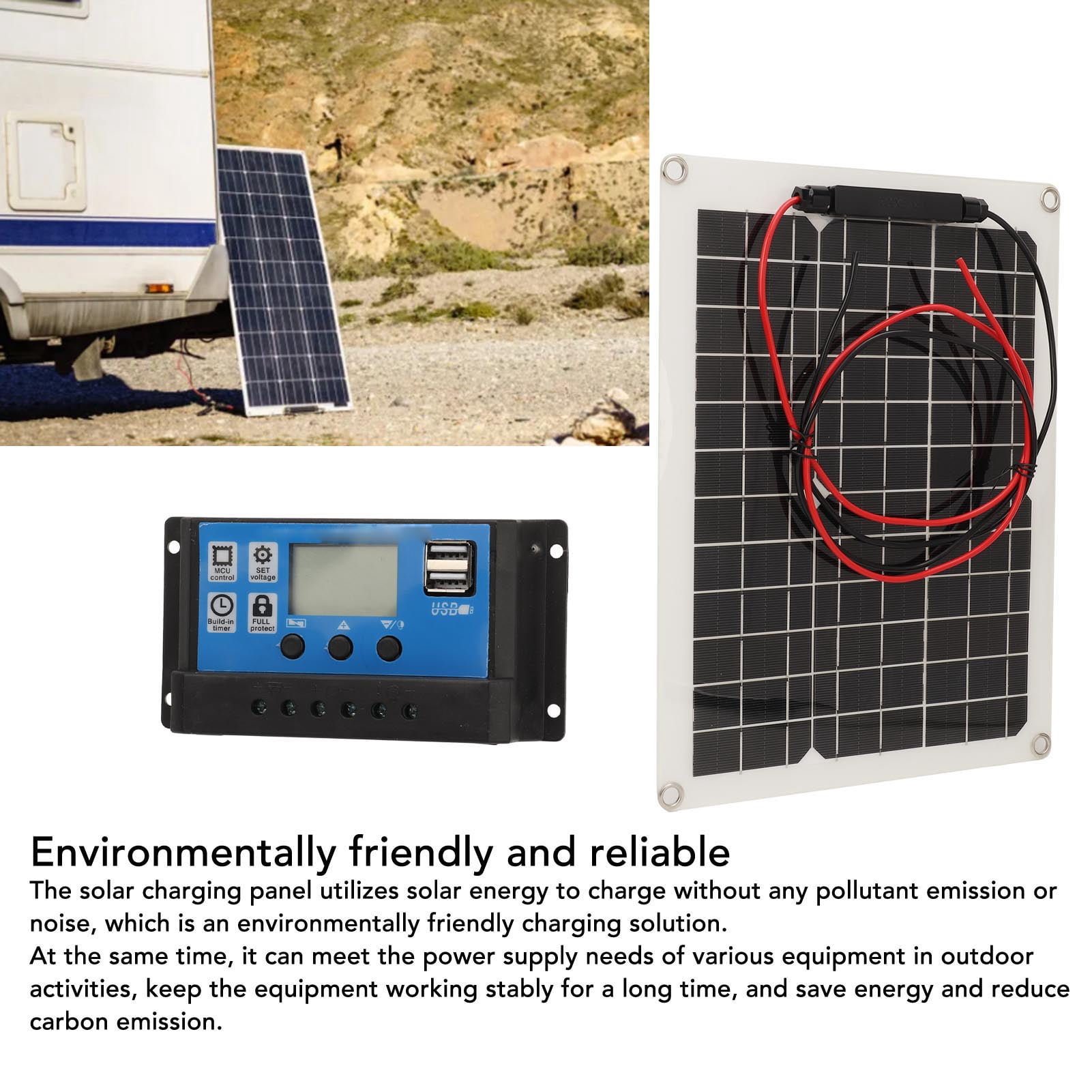 300W Solar Panel, Solar Panel Kit 300W DC 12V 24V 50A IP67 Waterproof High Efficiency Solar Panel And Solar Charger With Controller For RV Campervan
