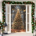 thumbnail image 4 of HomeKingdee Giant Christmas Bow Door Cover Banner Red Green Stripe Holiday Decoration for Front Door Wall Porch Winter Party Xmas Welcome Backdrop, 4 of 6