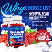 Melatonin 30mg Gummies (60 Servings) - Gluten-Free, Non-GMO, 100% Vegetarian - 60 Gummies