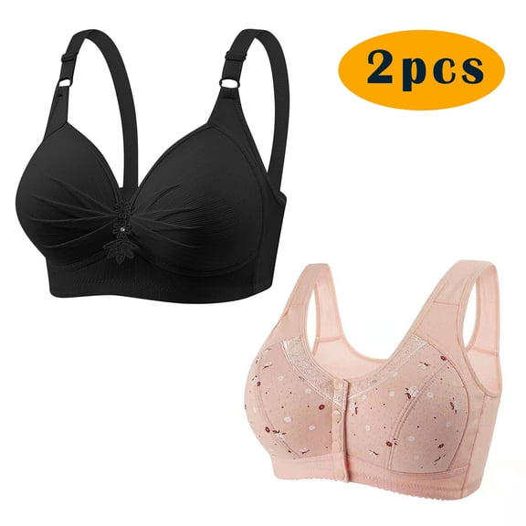 Women's Full Coverage Daily Bra Wireless Comfort Bra Plus Size No Underwire Padded Soft Breathable Support Daily Wear Lounge | CSEONE,Multicolor L
