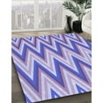thumbnail image 3 of Ahgly Company Machine Washable Indoor Round Transitional Periwinkle Purple Area Rugs, 8' Round, 3 of 7