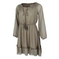 thumbnail image 4 of Vestido playero bohemio de gasa con volantes y mangas globo para mujer, minivestido playero con hombros descubiertos, tallas M a 2XL Verde, 4 of 9