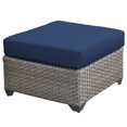 thumbnail image 1 of TK Classics Ottoman Carré en Osier Gris Florence avec Coussin Bleu Marine, 1 of 1