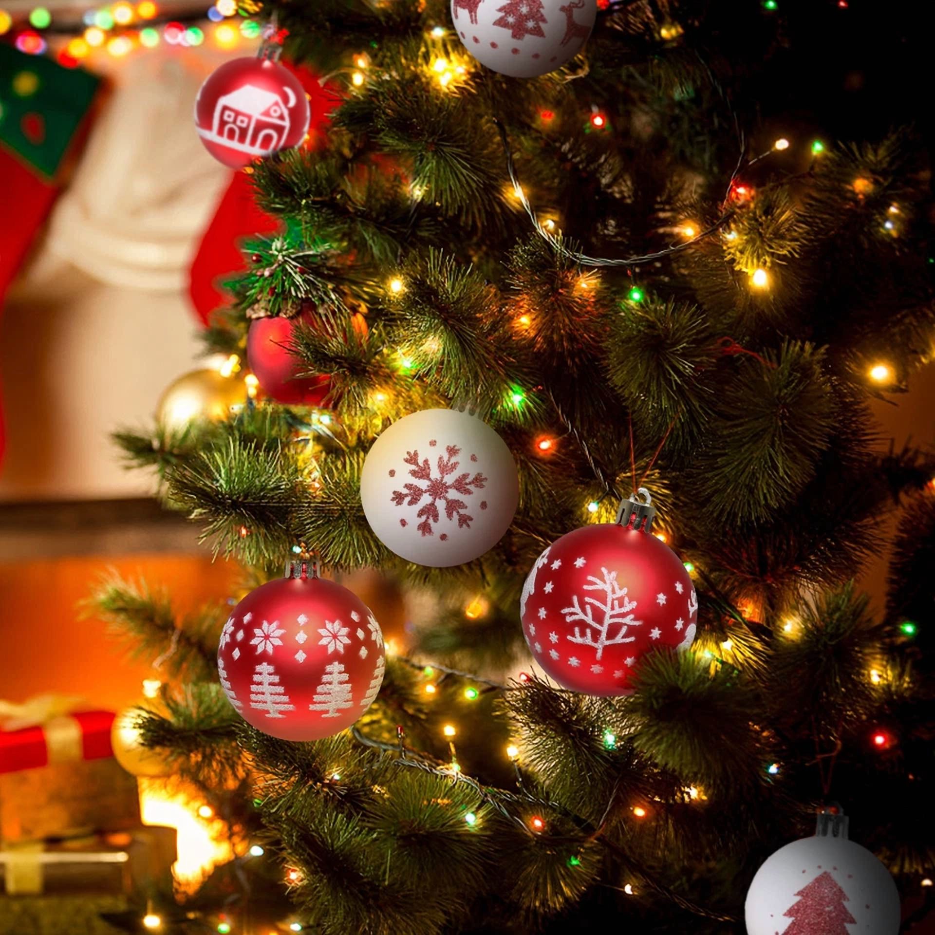 BUTTERFLY- 16 Piece Christmas Ornaments Balls 2.5"Xmas Tree Hanging Party Home Décor Colors