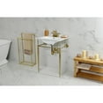 thumbnail image 4 of Kingston Brass KVPB24187W4BB Edwardian 24" Ceramic Console Sink with Brass Legs (4-Inch, 3-Hole), White/Brushed Brass, 4 of 8