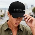 thumbnail image 4 of Classic Freedom Print Baseball Cap for Men/Women - Adjustable Strap, Breathable Cotton, Daily Outdoor Sun Protection Hat, 4 of 7