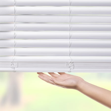 BETTER HOMES & GARDENS 2″ CORDLESS FAUX WOOD HORIZONTAL BLINDS, WHITE, 46″ W X 64″ L