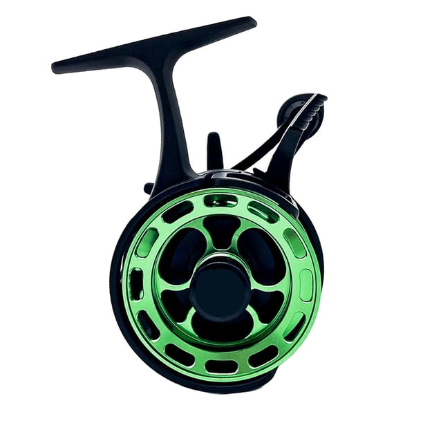 Carrete de Pesca en Hielo Kusrkot Rueda Delantera para Aparejos de Pesca Verde