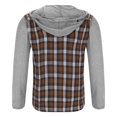 thumbnail image 3 of ZHANGDER Hoodies for Men Flannel Hoodie Shirts Plaid Shirt Jackets with Pocket, Z-Coffee XXL, 3 of 5