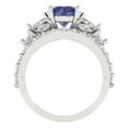 thumbnail image 4 of Clara Pucci 18K White Gold 2.94 Simulated Tanzanite Engraveable Engagement Ring + Wedding Band Set, 4 of 7