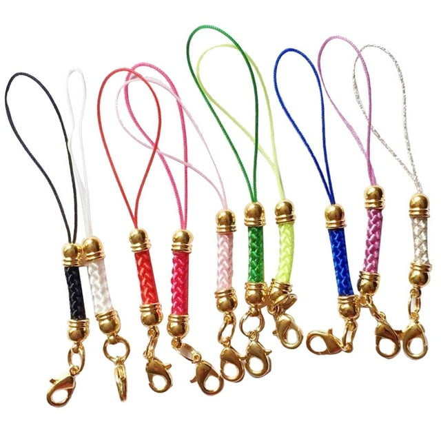 MERIGLARE 10pcs Colorful Phone Strap Lariat Lanyard Cord w/ Lobster Clasp Gold Caps