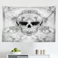 thumbnail image 1 of Day of The Dead Tapestry, Dia de Los Muertos Words Spanish Skull Dead Head Skeleton Vivid Print, Fabric Wall Hanging Decor for Bedroom Living Room Dorm, 2 Sizes, Plum Red Cream, by Ambesonne, 1 of 1