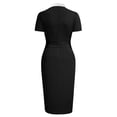 thumbnail image 5 of GRACEART Clergy women's Church Minister Asymmetrical Dress Ruffle Midi Pencil Dress with removable Tab Collar Women Pastor Slim, 5 of 5