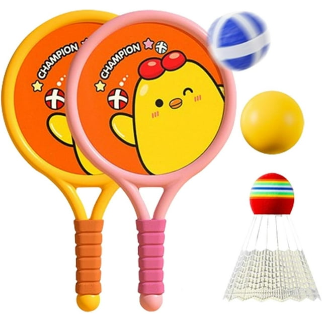 Juguetes deportivos de raqueta: juego de raquetas de pollo para niños, raqueta de bádminton multifuncional de pollo para niñas, niños