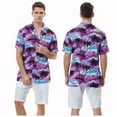 thumbnail image 2 of Flmei Mens Lapel Printed Shirt Hawaiian Flower Shirt Men Casual Short Sleeve Beach Blouses Tops for Summer M-3XL, 2 of 7