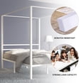 thumbnail image 3 of Uforic 4-Poster 14-inch Queen Size Metal Canopy Bed Frame with Headboard and Metal Slats,White, 3 of 5