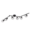 thumbnail image 4 of Lámpara de techo giratoria para dormitorio, cocina y pasillo, focos ajustables de 6 posiciones, kit de iluminación de riel de 6 luces de color negro de 85-265 V, 4 of 8