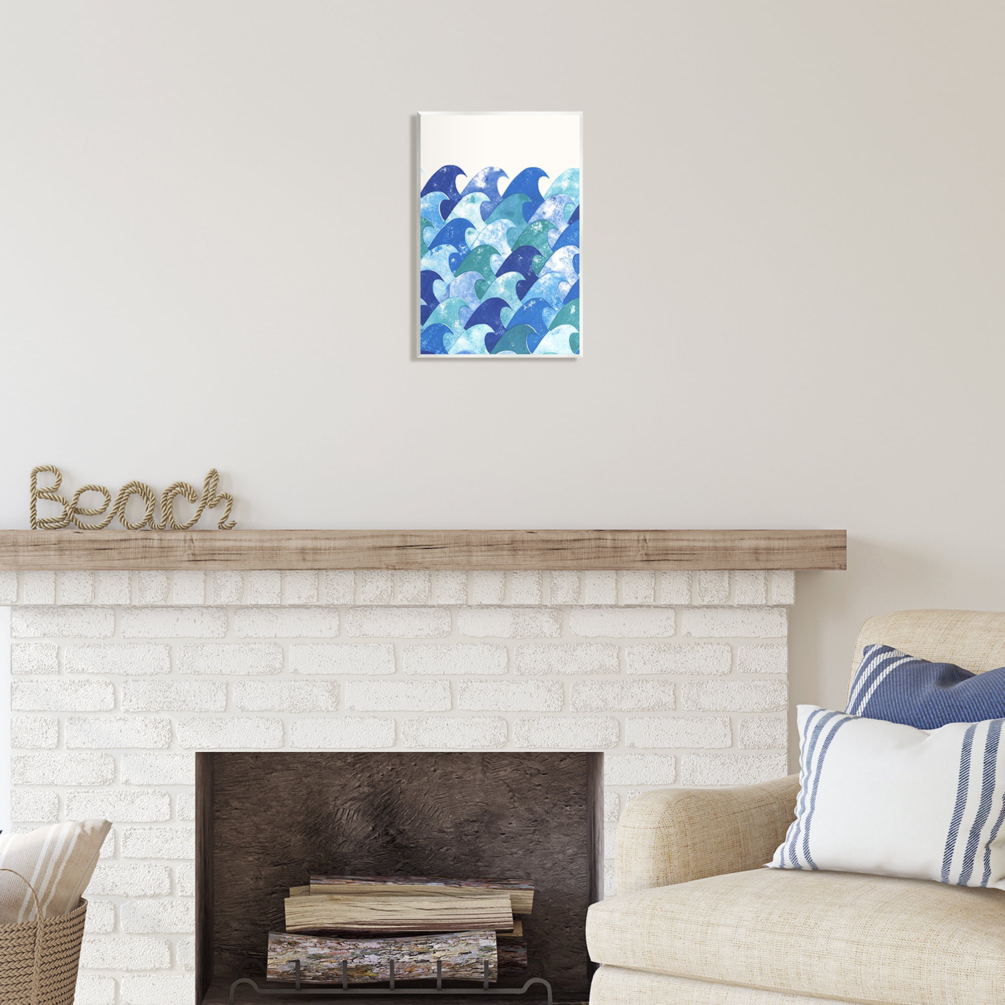 Stupell Industries Abstract Sea Waves Abstract Painting Unframed Art Print Wall Art, 10 x 15