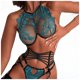 thumbnail image 1 of Gibobby Ropa interior mujer Body de Camisola Sexy con Cordones y Espalda Abierta con Panel de Malla para Mujer Lencería Sexy de San Valentín Body Encaje(Azul claro, G), 1 of 5