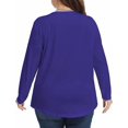 thumbnail image 2 of Womens Plus Size Tops Long Sleeve Shirts Pleated Crew Neck Tunic Casual Loose Dressy Blouse Shirts, 2 of 4